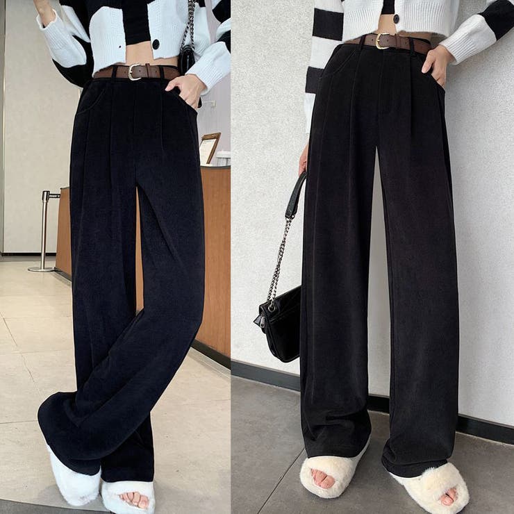 裏起毛パンツ ベルト付き ワイドパンツ | shoppinggo | 詳細画像9 