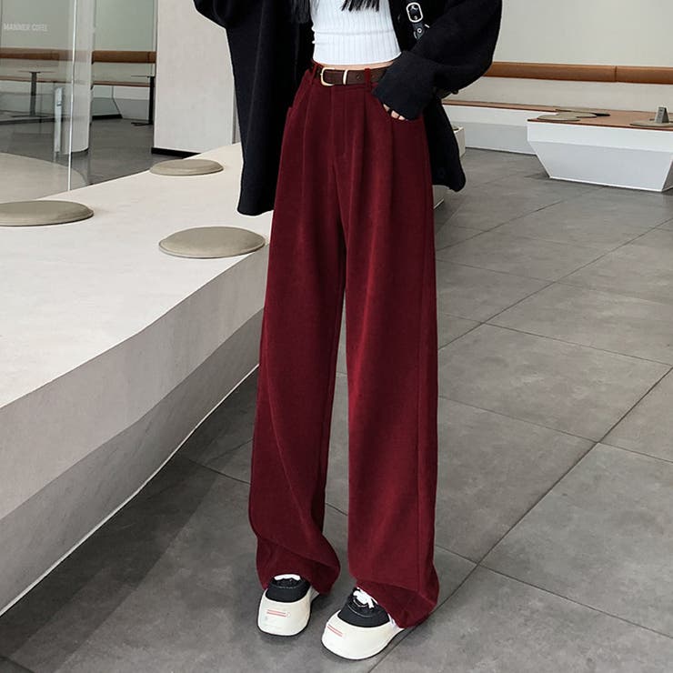 裏起毛パンツ ベルト付き ワイドパンツ | shoppinggo | 詳細画像10 