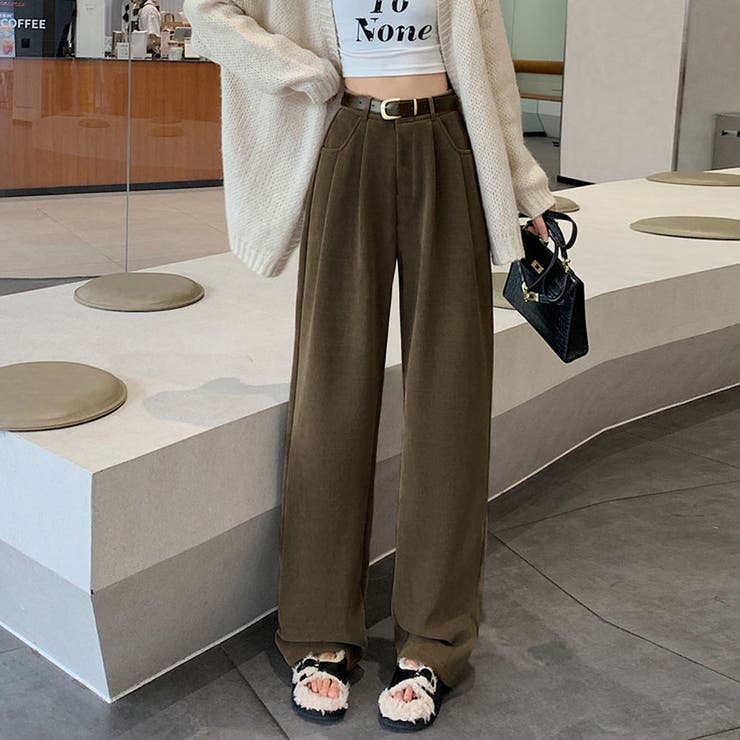裏起毛パンツ ベルト付き ワイドパンツ | shoppinggo | 詳細画像13 