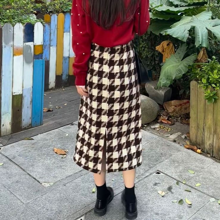 SHE Tokyo スカート Meghan ハウンドトゥース 千鳥格子 チェック