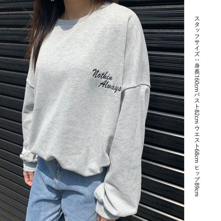 ロゴスウェット 刺繍入り韓国ロングTシャツ | shoppinggo | 詳細画像16 