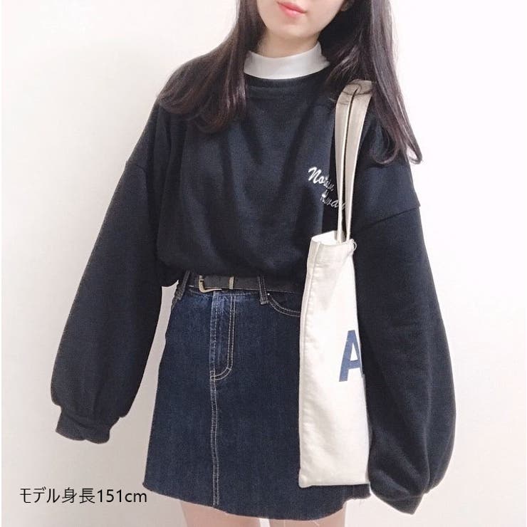 ロゴスウェット 刺繍入り韓国ロングTシャツ | shoppinggo | 詳細画像21 