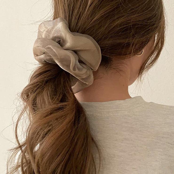 キャメル | シュシュ ヘアゴム ヘアアレンジ | shoppinggo