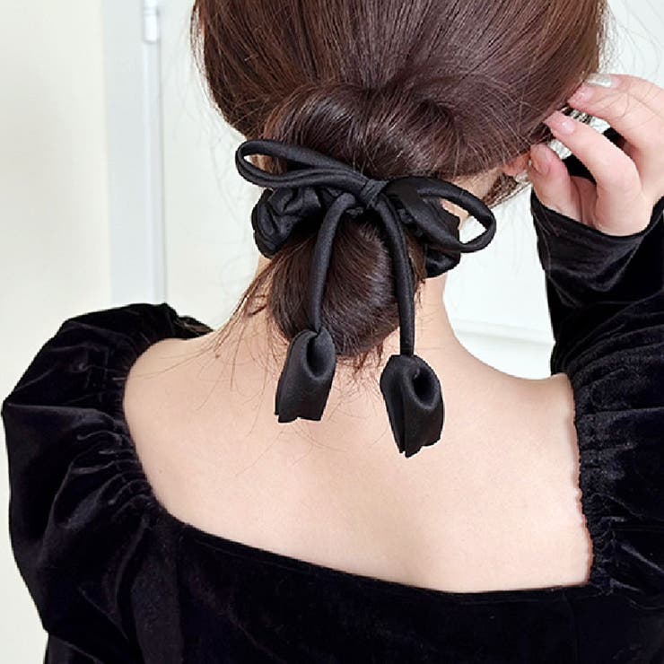 リボンヘアゴム ヘアアクセサリー オシャレ 髪飾り 上品 パーティー