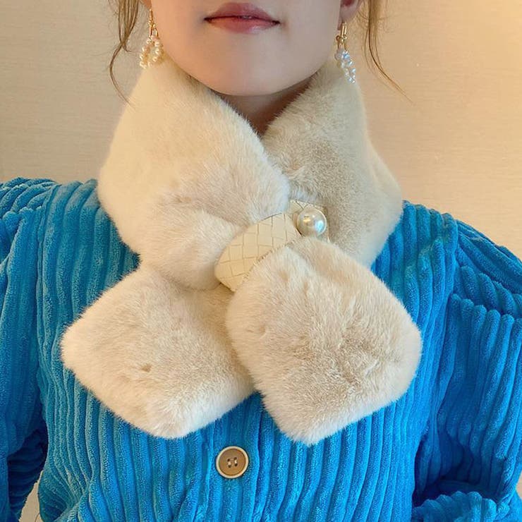 A01*ベージュ | マフラー ティペット フェイクファー | shoppinggo