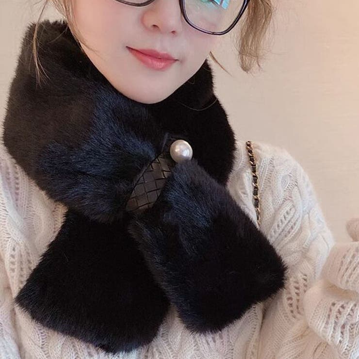 A01*ブラック | マフラー ティペット フェイクファー | shoppinggo