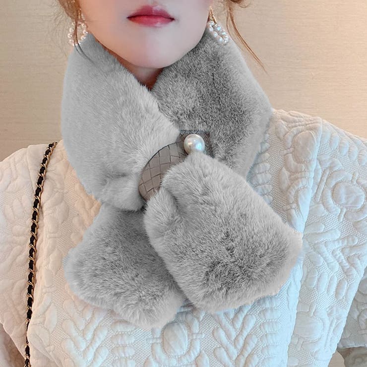 A01*グレー | マフラー ティペット フェイクファー | shoppinggo