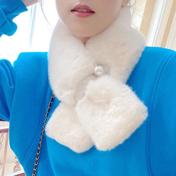 A01*ホワイト | マフラー ティペット フェイクファー | shoppinggo