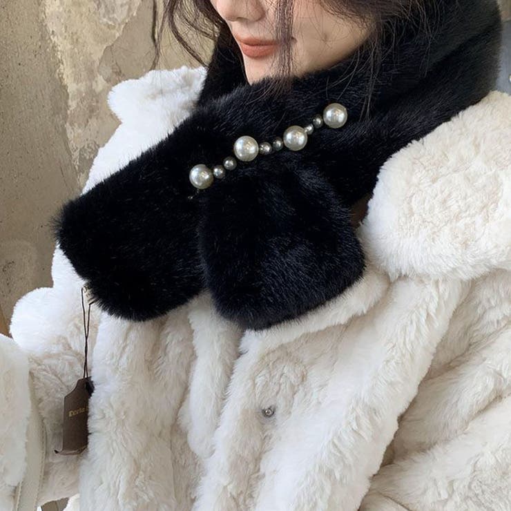 A02*ブラック | マフラー ティペット フェイクファー | shoppinggo