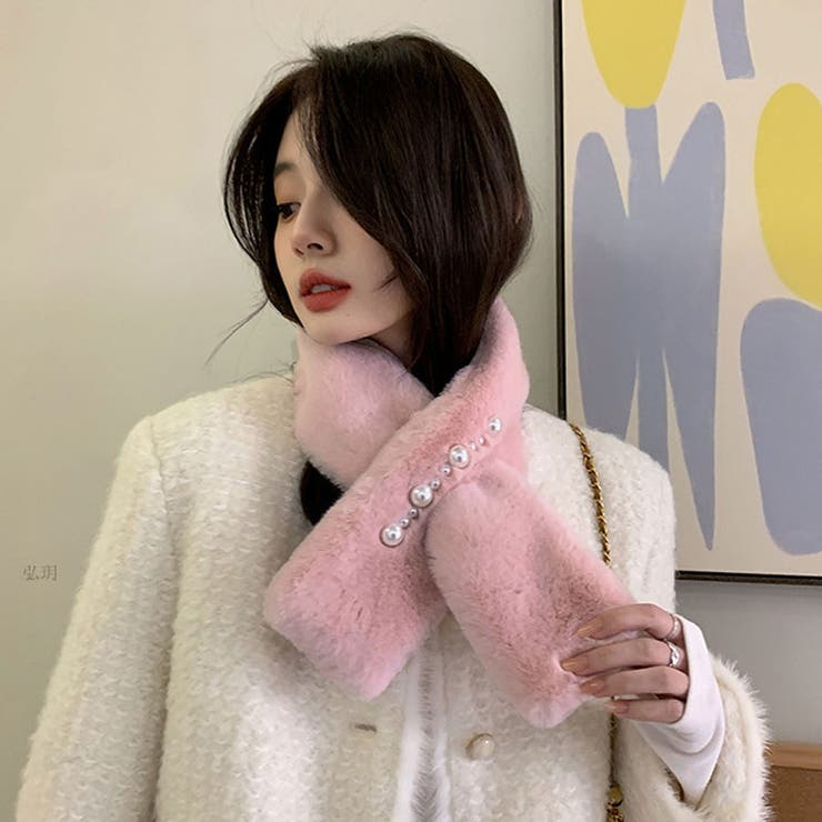 A02*ピンク | マフラー ティペット フェイクファー | shoppinggo