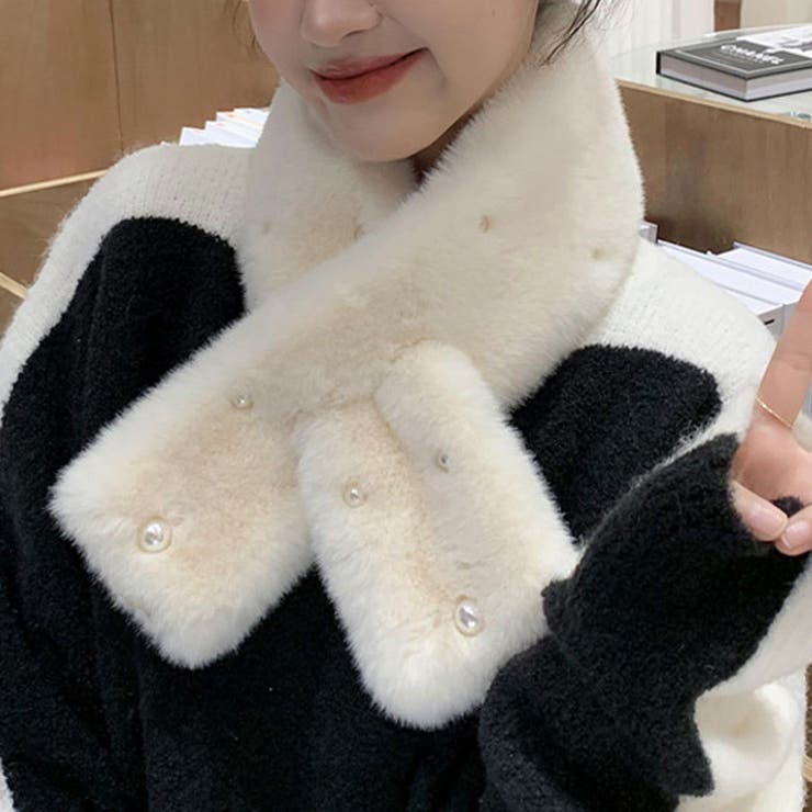 A04*ホワイト | マフラー ティペット フェイクファー | shoppinggo