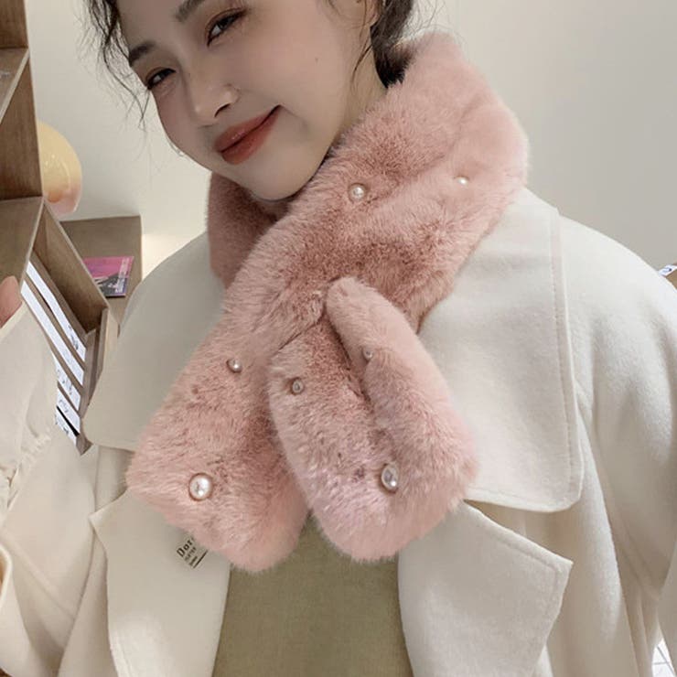 A04*ピンク | マフラー ティペット フェイクファー | shoppinggo