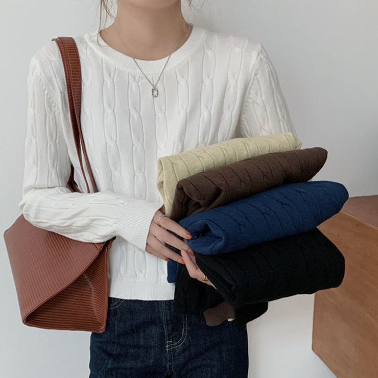 ケーブルニットセーター トップス ニット | shoppinggo | 詳細画像9 