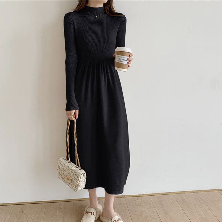 ブラック | ワンピース レディース ニットワンピ | shoppinggo