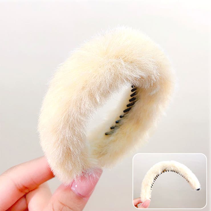 ベージュ | もこもこヘアクリップ 団子 冬 | shoppinggo