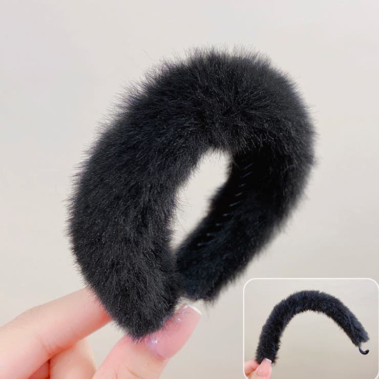 ブラック | もこもこヘアクリップ 団子 冬 | shoppinggo
