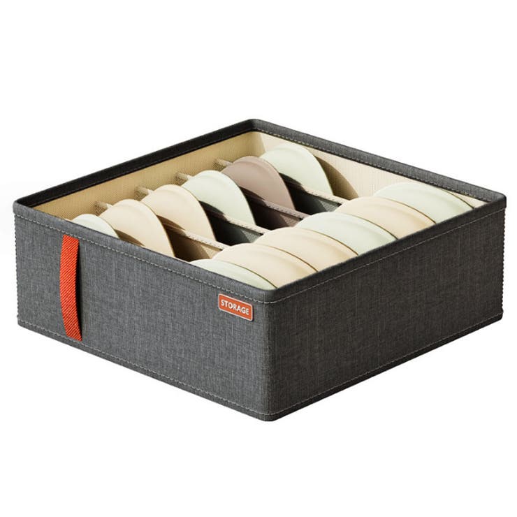 グレー | 下着収納 6マス仕切りブラジャー 衣類収納 | shoppinggo