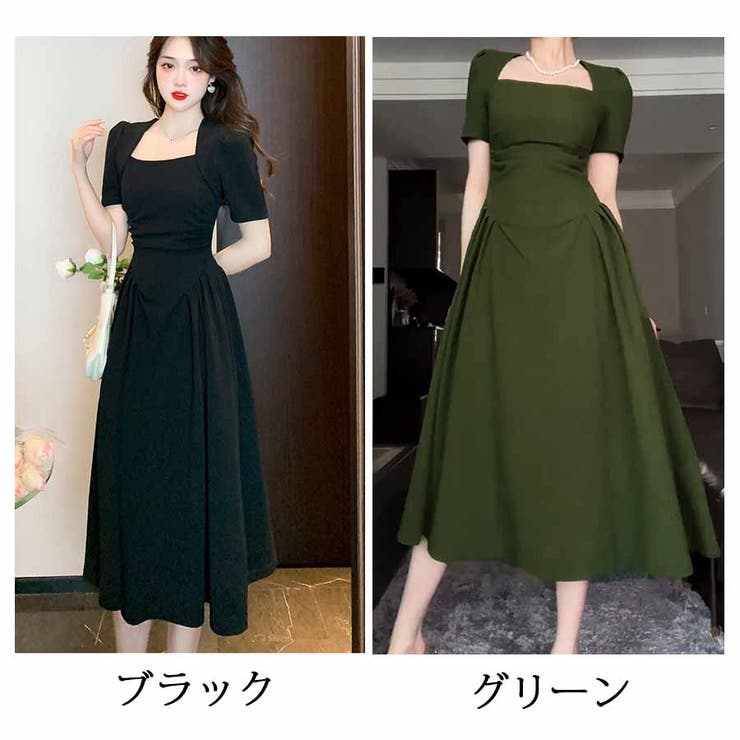 ワンピース 半袖 スクエアネック | shoppinggo | 詳細画像2 