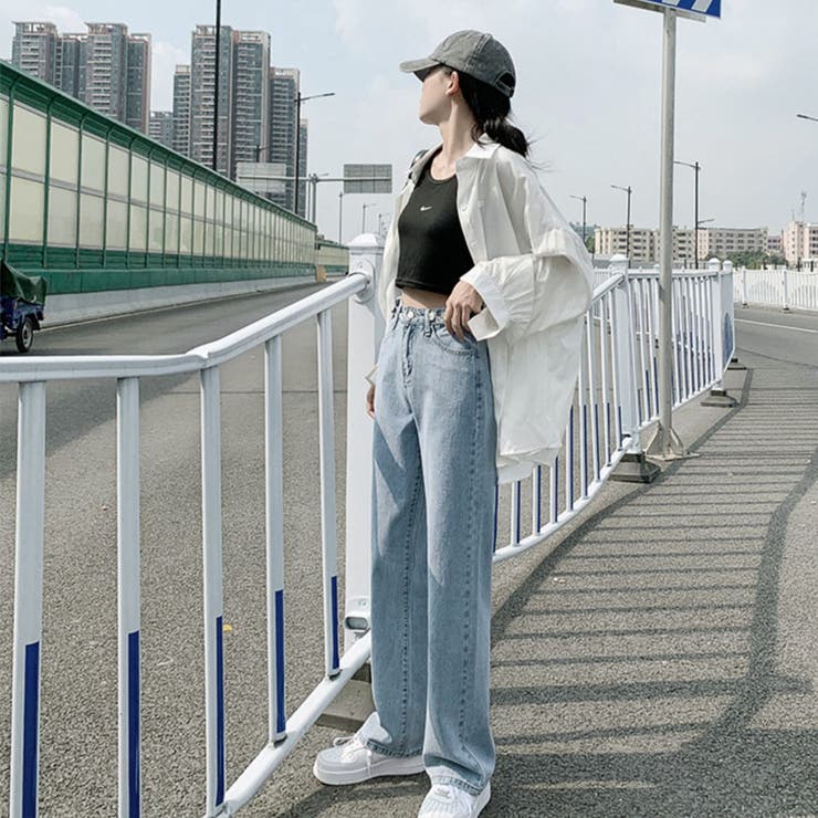 美脚ストレートパンツ 着やせ セミワイドパンツ | shoppinggo | 詳細画像9 