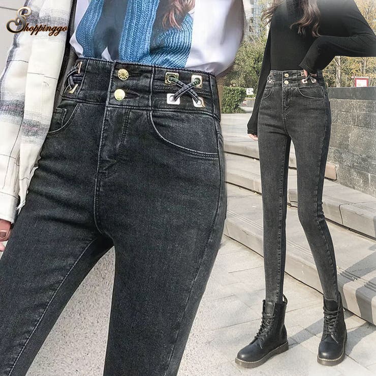 デニムパンツ レディース ハイウエスト | shoppinggo | 詳細画像1 