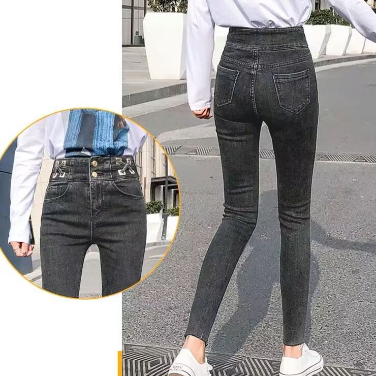 デニムパンツ レディース ハイウエスト | shoppinggo | 詳細画像12 