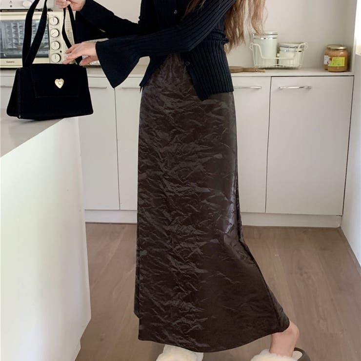 ブラウン | ロングスカート ハイウエスト マキシ丈 | shoppinggo