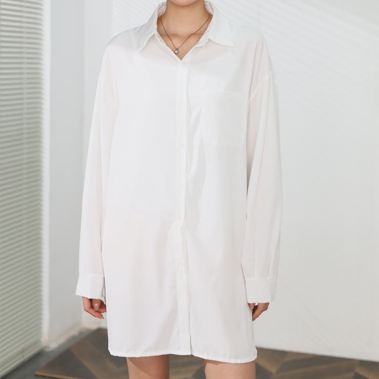 白ブラウス シャツ レディースロングシャツ | shoppinggo | 詳細画像11 