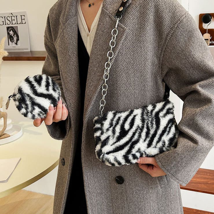 ポーチ付き ファーバッグ 2点セット | shoppinggo | 詳細画像11 