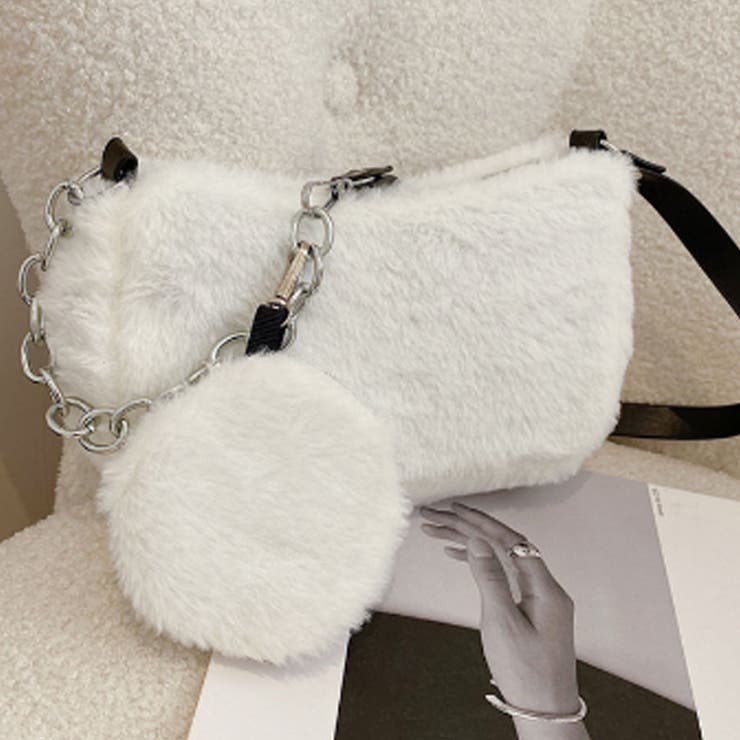 ポーチ付き ファーバッグ 2点セット | shoppinggo | 詳細画像15 