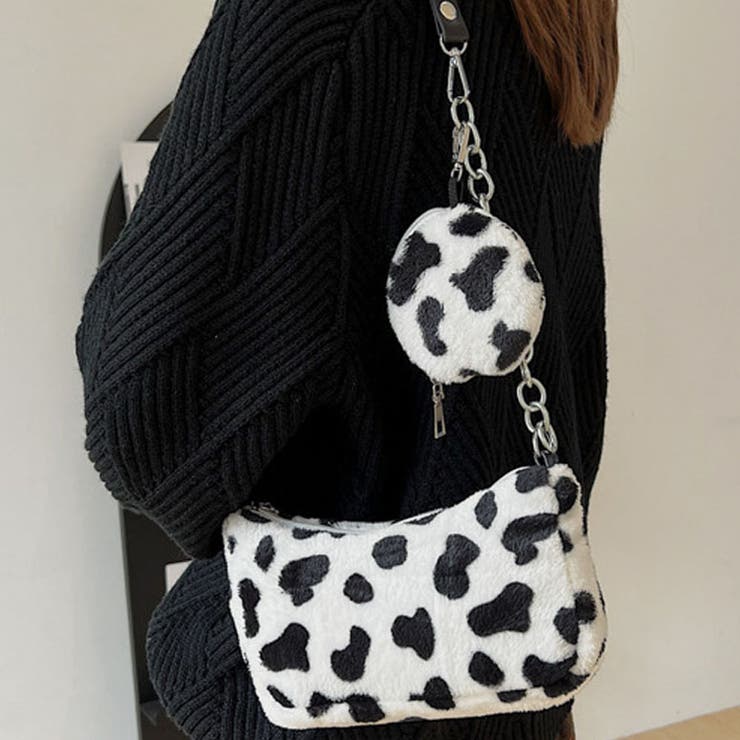 B | ポーチ付き ファーバッグ 2点セット | shoppinggo