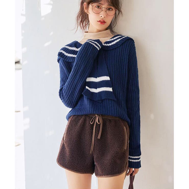 ブラウン | ボアショートパンツ 裏起毛 ボトムス | shoppinggo