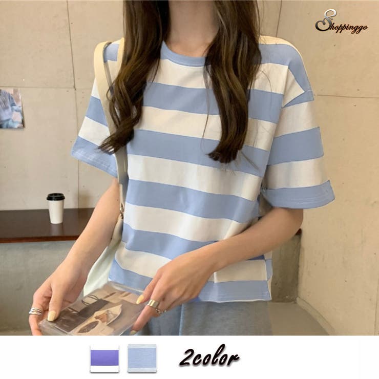 ボーダー Tシャツ 半袖[品番：JRKW0002929]｜shoppinggo（ショッピング