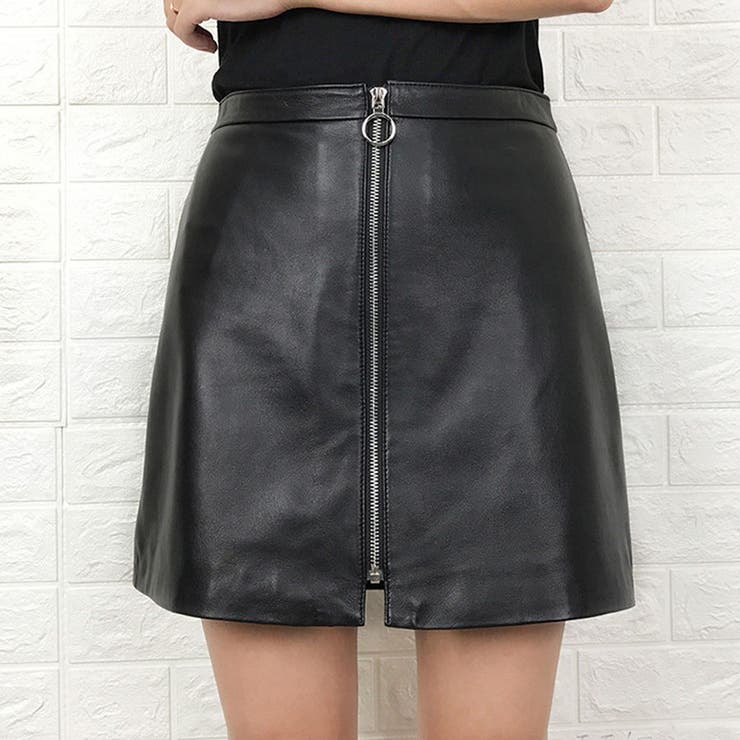 タイトスカート フェイクレザー ミニ丈[品番：JRKW0002041  