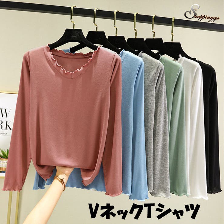 VネックＴシャツ レディーストップス | shoppinggo | 詳細画像1 
