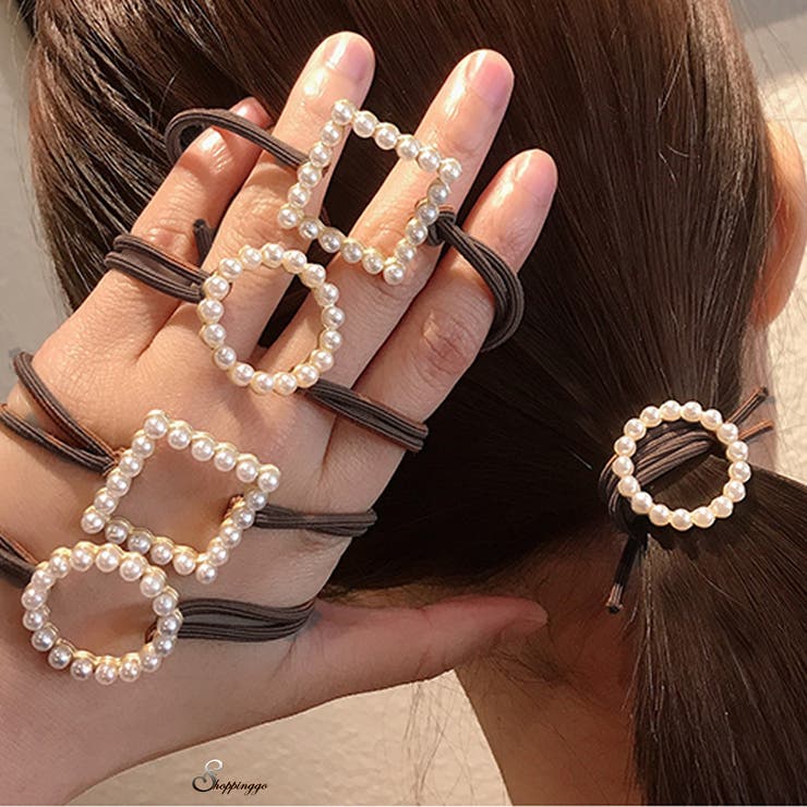 パーティー ドレス ヘアゴム ブレスレット パール ビーズ ビジュー 4個セット 髪ゴム ヘアアクセサリー 白 シルバー ゴールド おしゃれ 結婚式  披露宴 二次会 2次会 成人式 卒業式 入学式 お呼ばれ 女子会 セレモニー オケージョン デイリー ヘアアレンジ 浴衣 着物 髪 