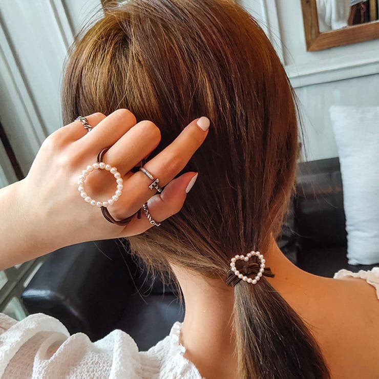 ヘアゴム パール おしゃれ ヘアアクセサリー リボン結び シンプル 髪留め | shoppinggo | 詳細画像8 