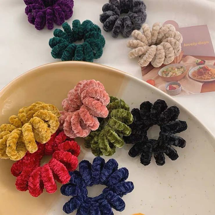 ヘアゴム ベロア スプリングゴム[品番：JRKW0002128