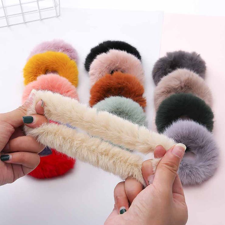 ヘアゴム シュシュ フワフワ フェイクファー | shoppinggo | 詳細画像4 
