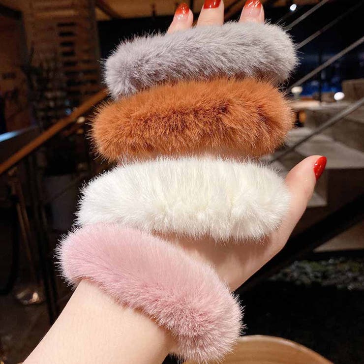 ヘアゴム シュシュ フワフワ フェイクファー | shoppinggo | 詳細画像7 