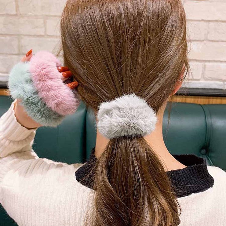ヘアゴム シュシュ フワフワ フェイクファー | shoppinggo | 詳細画像9 