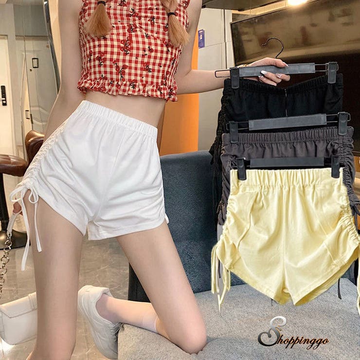 スウェットショートパンツ レディース サイドシャーリング | shoppinggo | 詳細画像1 