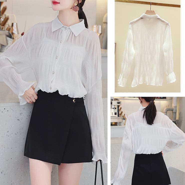 白ブラウス シャツ  レディース[品番：JRKW0001680]｜shoppinggo（ショッピングゴー）のレディースファッション通販｜SHOPLIST（ショップリスト）