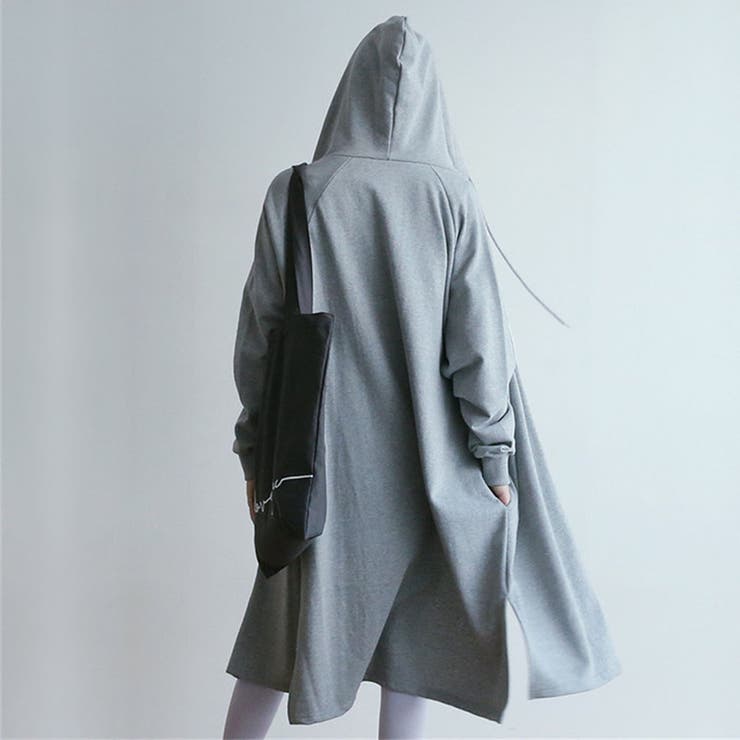 ロングパーカー 裏起毛 無地 | shoppinggo | 詳細画像9 