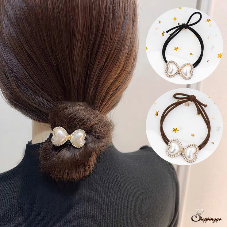 ヘアゴム パール おしゃれ ヘアアクセサリー リボン結び シンプル  髪留め[品番：JRKW0002651]｜shoppinggo（ショッピングゴー）のレディースファッション通販｜SHOPLIST（ショップリスト）