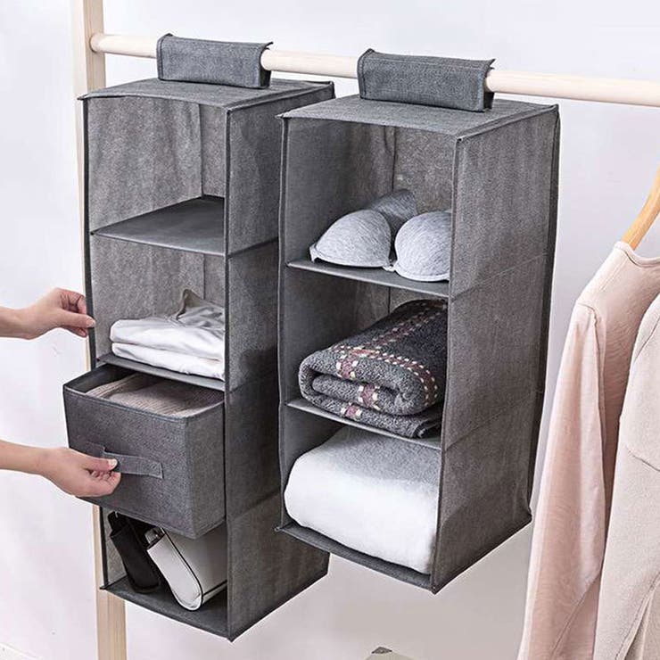 吊り下げ収納 3段 吊り下げ式衣類収納袋 | shoppinggo | 詳細画像8 