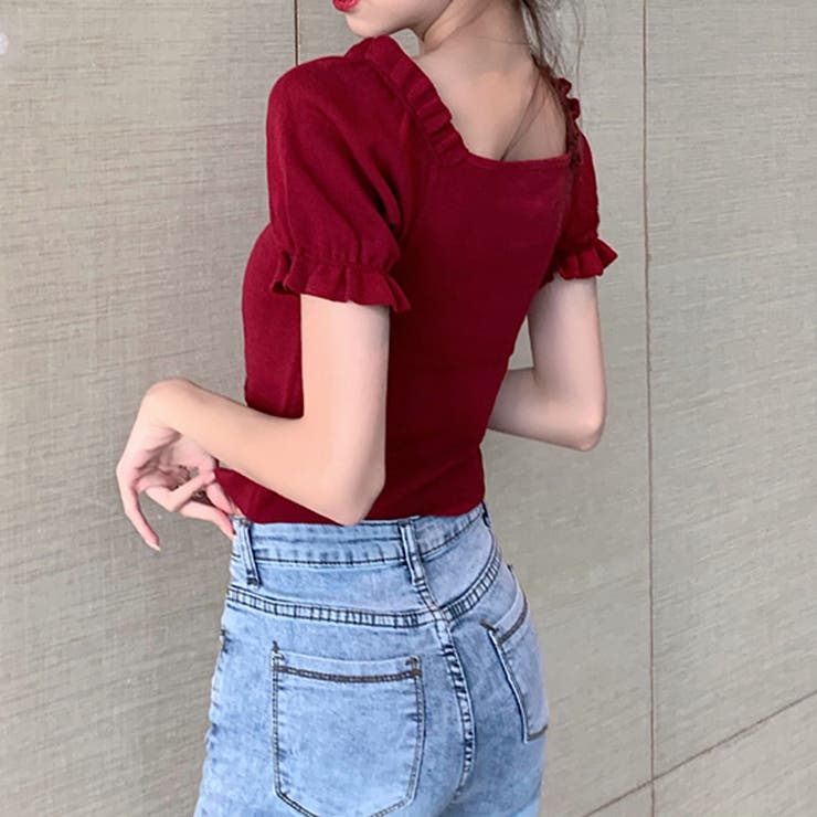 【新品未使用】PAMEO POSE Odette Sweaterレッド 新品未使用】PAMEO POSE Odette Sweaterレッド