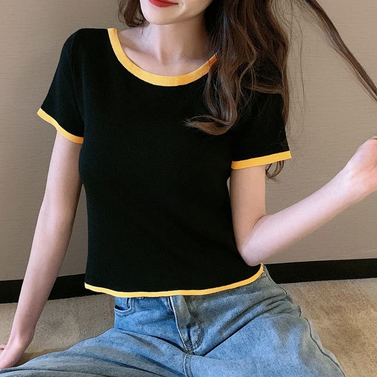 pon　Jeans Tシャツ Women's T-shirt with D logo patch | Black | Diesel