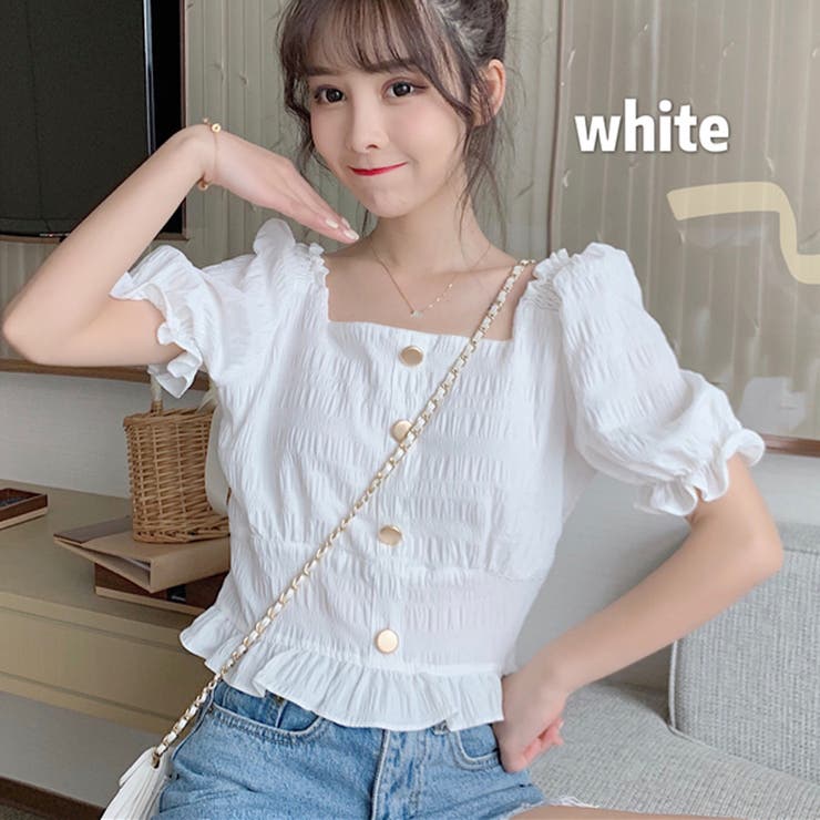 韓国ファッション 夏新作 フリルブラウス 品番 Jrkw Shoppinggo ショッピングゴー のレディースファッション 通販 Shoplist ショップリスト