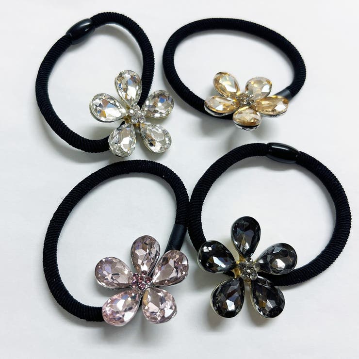 ヘアゴム フラワー キラキラ[品番：JRKW0002743]｜shoppinggo