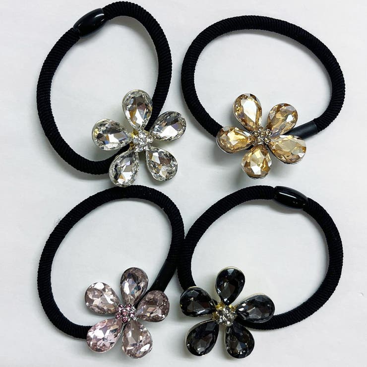 ヘアゴム フラワー キラキラ[品番：JRKW0002743]｜shoppinggo